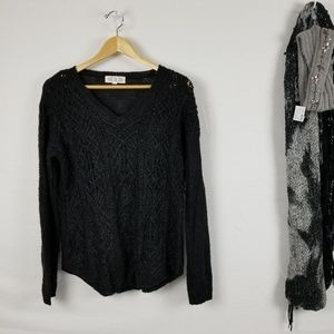 Black cable knit sweater